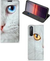 Bookcover Sony Xperia 5 II Smart Case Witte Kat