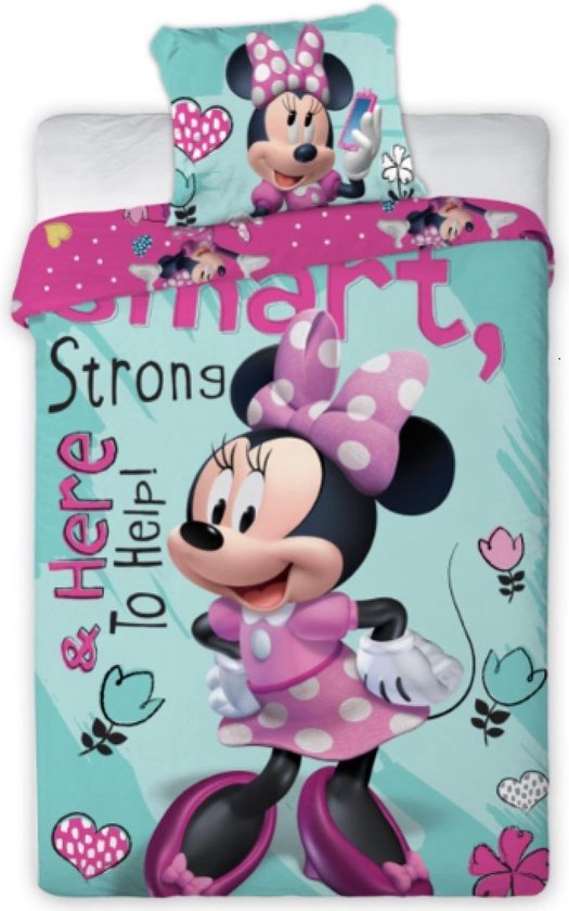 Minnie Mouse dekbedovertrek - 140 x 200 cm. - Disney dekbed - eenpersoons
