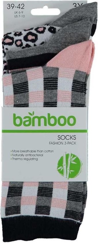 Apollo Sokken Fashion Bamboo Dames Bamboe Grijs 3-pack Mt