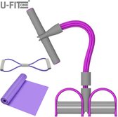 U Fit One®  3 delige Ab Resistance Band - Elastische Buikspiertrainer-  Home Gym - Buikspieren - Ab Trainer - yoga - pliates - Sit up Assistent