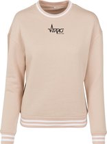 FitProWear Dames Crew Sweater Lichtroze/Wit - Maat L - Trui - Sweater - Hoodie - Trui zonder capuchon - Katoen/Polyester - Sporttrui - Sweater ronde hals - Sweatshirt