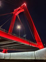 NU IN PRIJS VERLAAGD - Aluminium foto print Rotterdam - Willemsbrug 1 - Wanddecoratie metaal - Schilderij