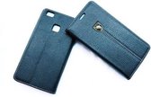 Huawei P9Lite zwart Portemonnee Wallet Case – TPU  hoesje met pasjes Flip Cover - Boek  beschermend Telefoonhoesje