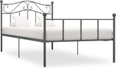 vidaXL Bedframe metaal grijs 100x200 cm