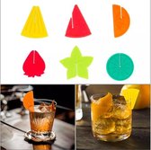 ProductGoods - 6x Glasmarkers Diverse Fruit - Glasversiering - Glas Marker - Glas Versiering - Decoratie - Label Jouw Glas