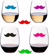 ProductGoods - 6x Glasmarkers Mustache/Snorren - Glasversiering - Glas Marker - Glas Versiering - Decoratie - Label Jouw Glas