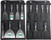 DEST - Plamuurmessen set - 7-Delig - Robuust - Flexibel - Zwart - RVS