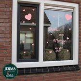 Geboorte sticker Hoera een meisje Made withe Love, Rose.