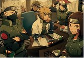 Poster - Naruto Team Minato Kakashi Anime - 35 X 51 Cm - Multicolor