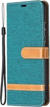 Denim Book Case - Nokia 2.4 Hoesje - Groen