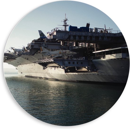 Forex Wandcirkel - Groot Schip ter Water - 80x80cm Foto op Wandcirkel (met ophangsysteem)