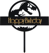 Dino Happy Birthday taartversiering - taart topper - taart decoratie - verjaardag versiering