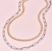 Chain ketting | goud en zilver gekleurd