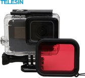 PRO SERIES 40M Onderwater Waterdichte Behuizing + Rood Lens Filter geschikt voor GoPro Hero (2018) / 5 / 6 en 7 Black