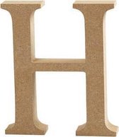 Letter, H, h: 13 cm, dikte 2 cm, MDF, 1stuk