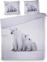 Warme Flanel Lits-jumeaux Dekbedovertrek Ijsbeer | 240x200/220 | Hoogwaardig En Zacht | Ideaal Tegen De Kou