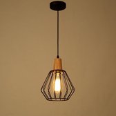 Smeedijzeren en houten industriële Retro hanglamp Plafondlamp