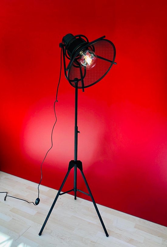 Lampe en Métal sur pied noir lampadaire lampe de style industriel  industriel lampe en... | bol