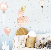 Muursticker Flamingo | Ballonnen| Wanddecoratie | Muurdecoratie | Slaapkamer | Kinderkamer | Babykamer | Jongen | Meisje | Decoratie Sticker