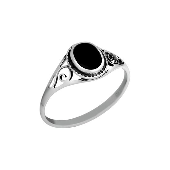 behandeling uitspraak Malen Ringen dames | Zilveren ring met zwarte onyx steen | bol.com