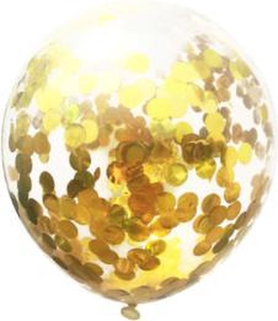 confetti ballon 5 stuks goud 30 cm, kindercrea