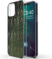 iMoshion Design voor de iPhone 12, iPhone 12 Pro hoesje - Patroon - Groen / Goud