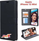EmpX Telefoonhoesje - Book Case - Geschikt Voor Apple IPhone 12 Mini - Zwart