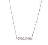 Zilveren ketting Mama - moeder ketting -  925 zilver - Cubic Zirkonia - geschenk moeder - sinterklaas cadeau - kerstcadeau moeder