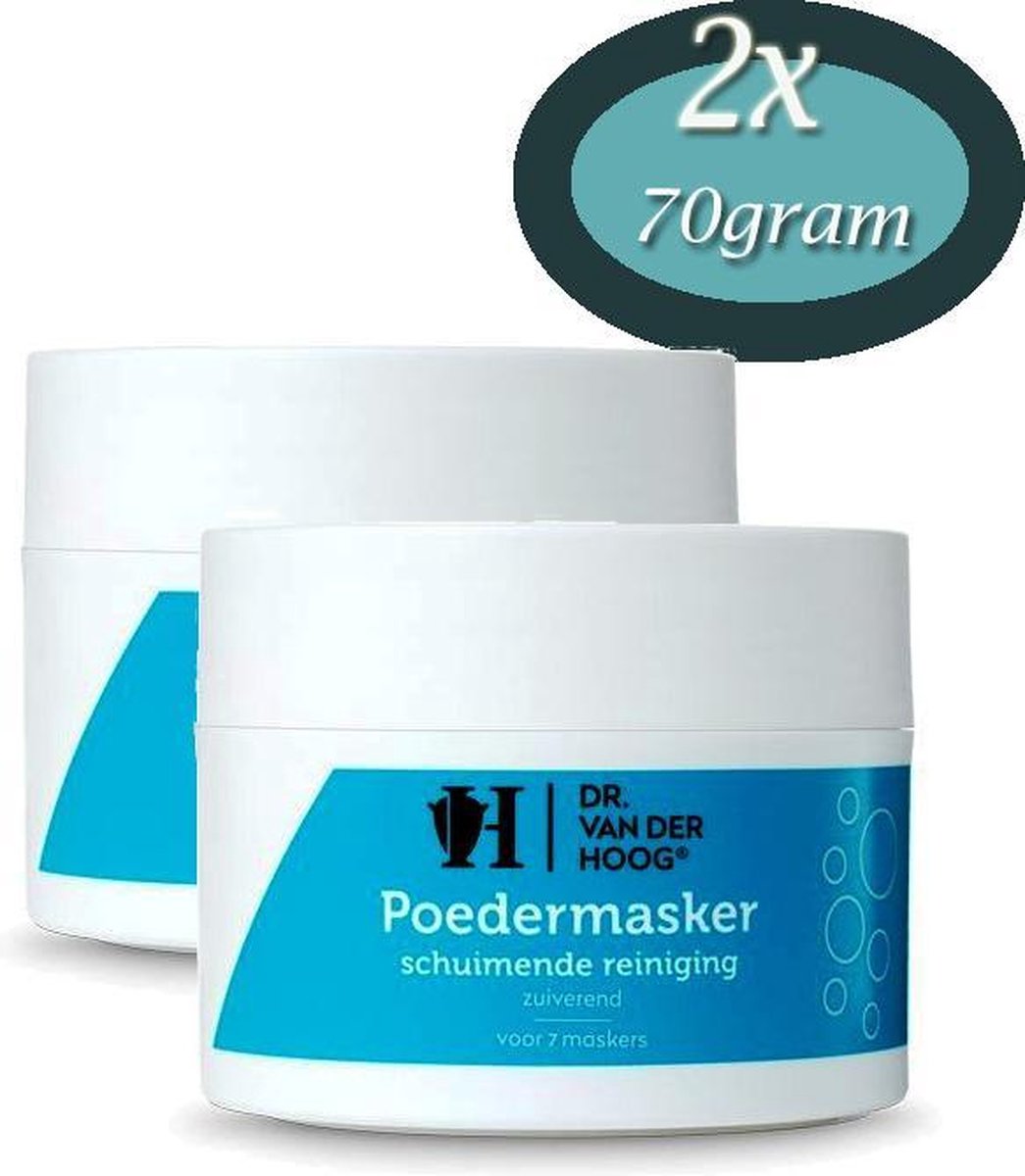 Dr Vd Hoog - Poedermasker - Schuim Reiniger - 2x 70 gram - Voordeelverpakking - voor 14 Maskers