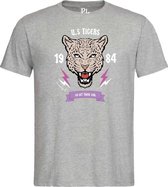 US Tigers T-Shirt Grey Pinned By K - M