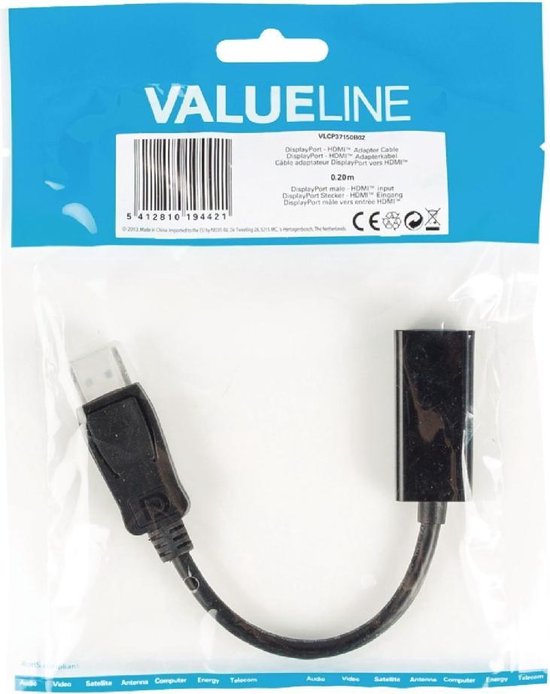 DisplayPort - HDMI adapter cable DisplayPort male | bol.com