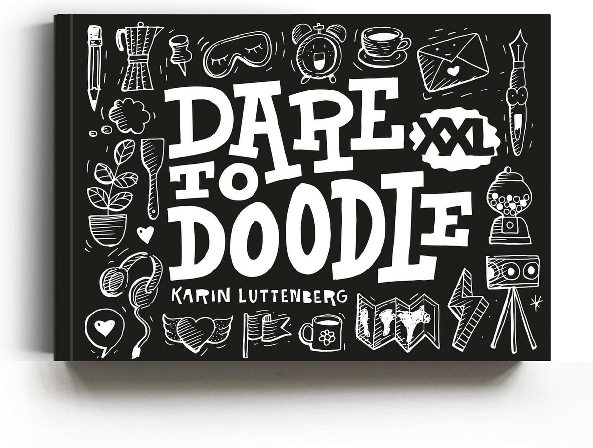 Dare to Doodle XXL Boek  +1 Doodle Oefenblok A5 Formaat + 3 Sakura Pigma Micron Fineliners verpakt in een Zipperbag - Paperfuel