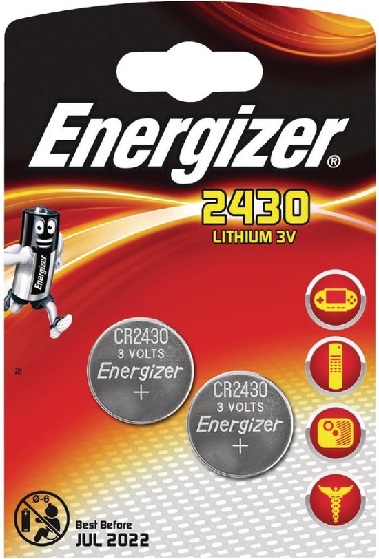 Energizer Lithium Knoopcel Batterij CR2430 3 V 2-Blister | bol.com