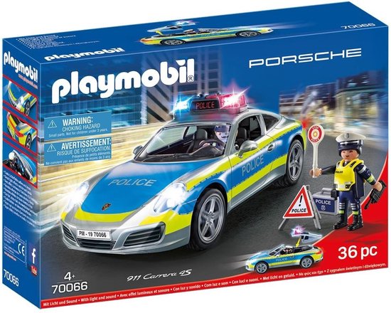 PLAYMOBIL Porsche 911 Carrera 4S Politie - wit - 70066 | bol.com