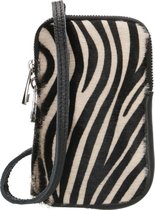 Charm London Elisa - Leren Telefoontasje Schoudertasje - Zebra vacht