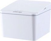 EverydayGoods tafelvuilbakje met deksel - vuilbakje badkamer - tafelprullenbak - prullenbak klein - met sensor - wit - 4L - incl batterijen