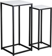 Bijzettafel - tafeltjes - tafels wit en zwart - salontafel - moderne afwerking - hout en metaal - voor binnen - interieurdecoratie