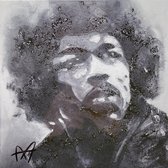 Atelier Axel Project222 - schilderij - Jimi Hendrix - zwart/wit - 22x22cm