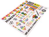 Stickervel - Regenboog editie - A4 - LGBT - Rainbow - Human - Progressie - Gay - Lesbisch - Sticker