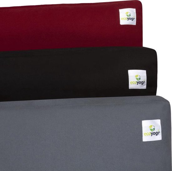 Ecoyogi - Zabuton - Meditatiemat vierkant - 85 x 70 x 7 cm - Bordeaux - Eco katoen - Wasbare hoes van Ecoyogi — afbeelding 3