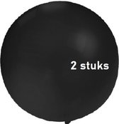 2x Mega top ballon zwart 24 inch - 60cm