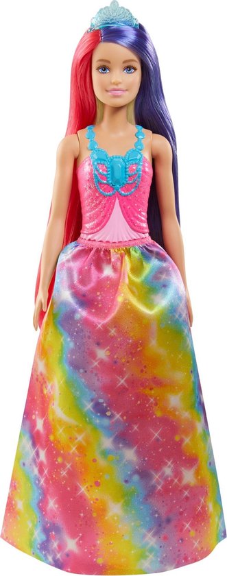 Barbie Dreamtopia Prinsessen Barbie Pop met Lang Gekleurd Haar - Speelset |  bol.com