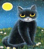 Lenks Diamond painting zwarte kat 40 X 50cm ronde steentjes full paint Diamond Paint