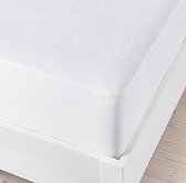 Homee Molton hoeslaken flanel stretch wit 140x200/220 +30 cm hygiëne matrasbeschermer 210g.m²
