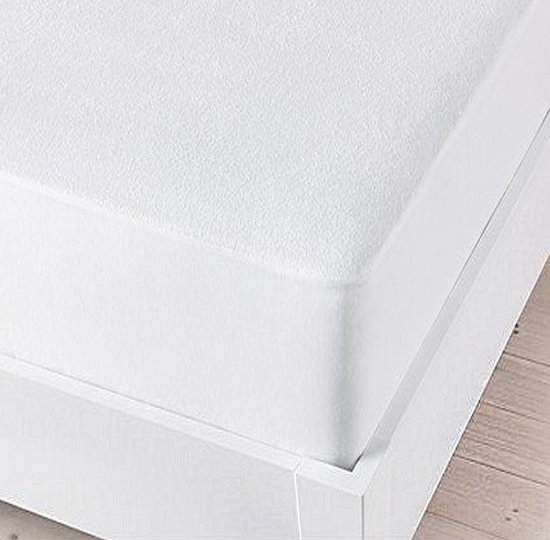 Homee Molton hoeslaken flanel stretch wit 80/90x200/220 +30 cm hygiëne matrasbeschermer 210g.m²