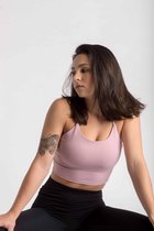 Aesthetic Wolf Varsity - Crop Top Dames - Roze - Medium