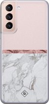 Samsung S21 hoesje siliconen - Rose all day | Samsung Galaxy S21 case | Roze | TPU backcover transparant