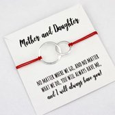 Mama armband - moeder / dochter - rood - hanger ring / ringen