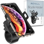 REVALL Telefoonhouder Fiets en Motor - Universeel - Stevige Tweevoudige bevestiging - Tril bestendig - Zwart