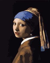 Joeni® Schilderen Op Nummer - 40x50cm - Kunst van Mensen: Meisje met de Parel (Vermeer) - Volwassenen - Geschenkverpakking